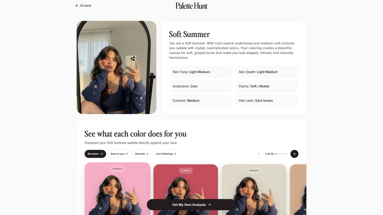 Palette Hunt — Read your analysis report
