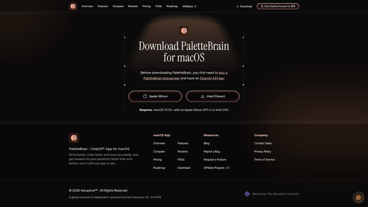 PaletteBrain — Download and install the macOS app