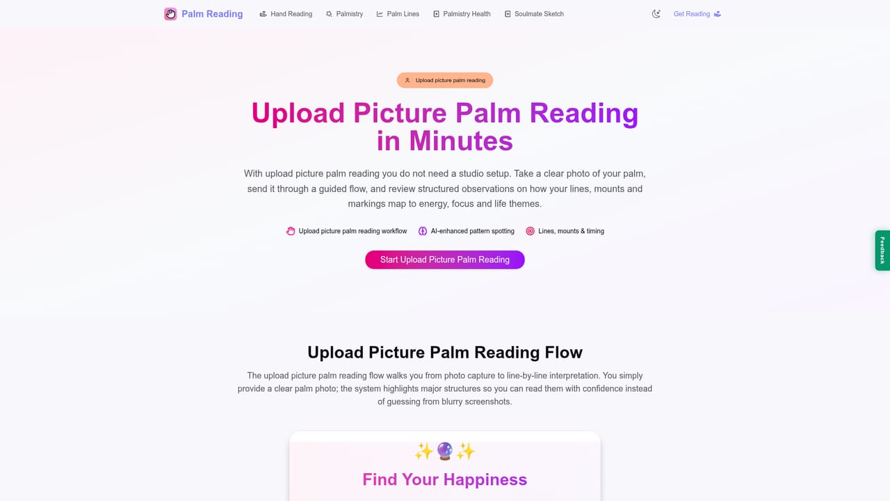 Palm Reading.app — Take a clear photo of your palm