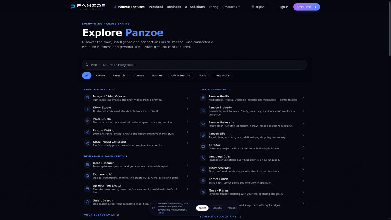 Panzoe — Try the specialist tools