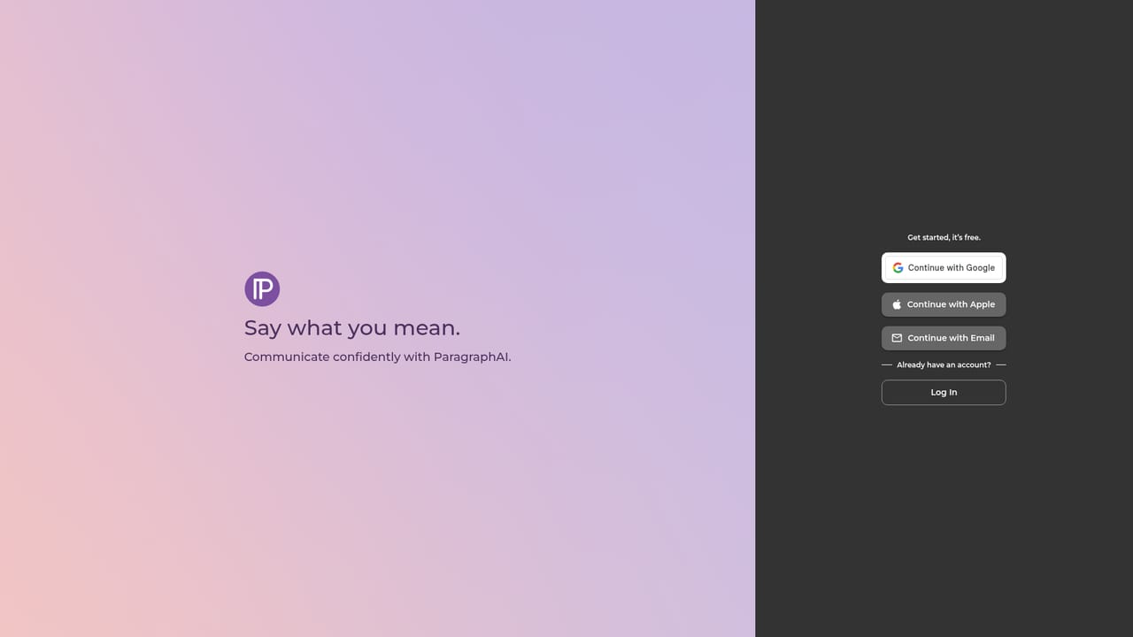 Paragraph AI — Create a free account