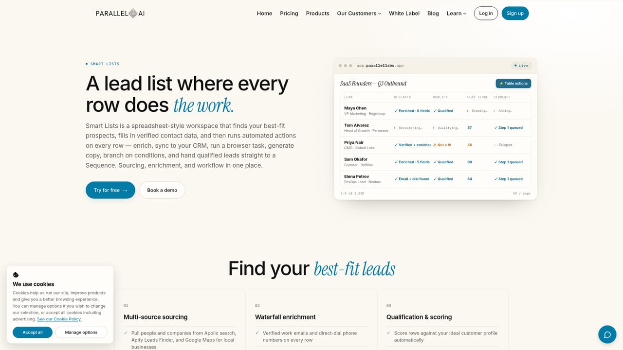 Parallel AI — Build a Smart List for lead generation