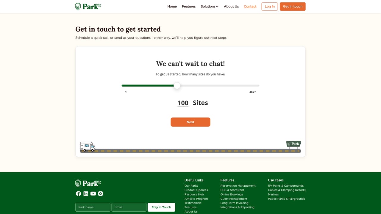 ParkWithUs — Get in touch to book a call