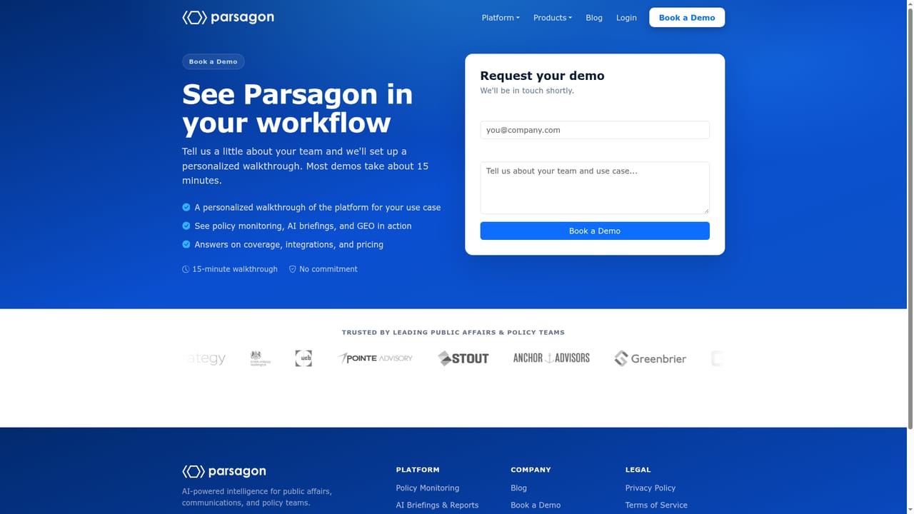 Parsagon — Book a walkthrough with the Parsagon team