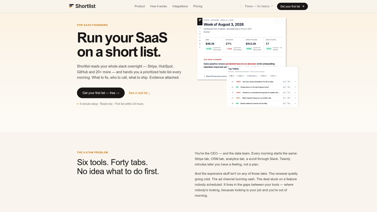 Parse — Decide between Shortlist and Parse