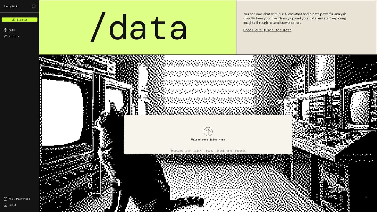PartyRock — Upload a dataset and get a chart