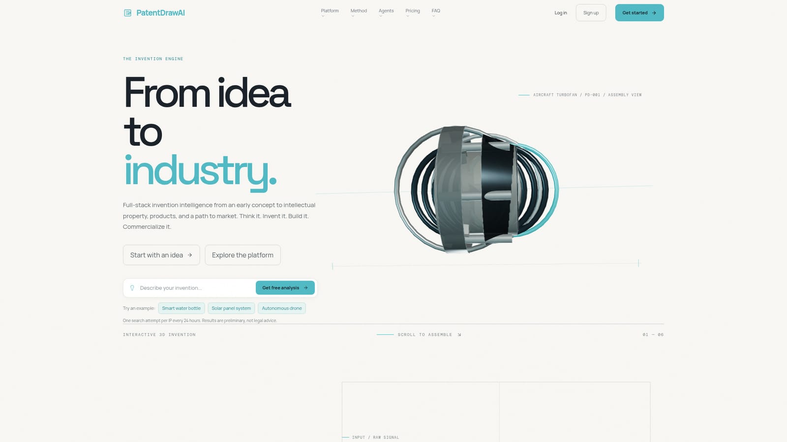 PatentDraw — Start from the homepage