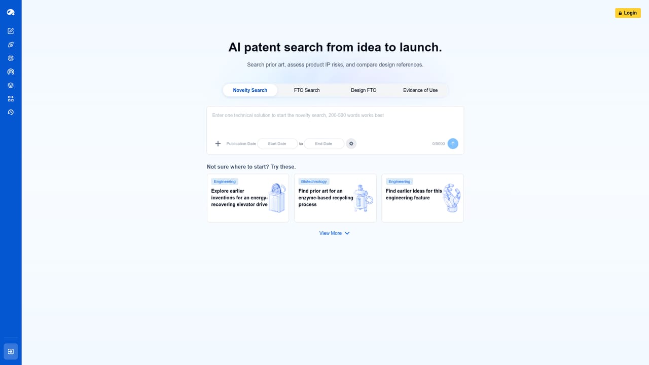 Patsnap — Run a novelty or FTO check
