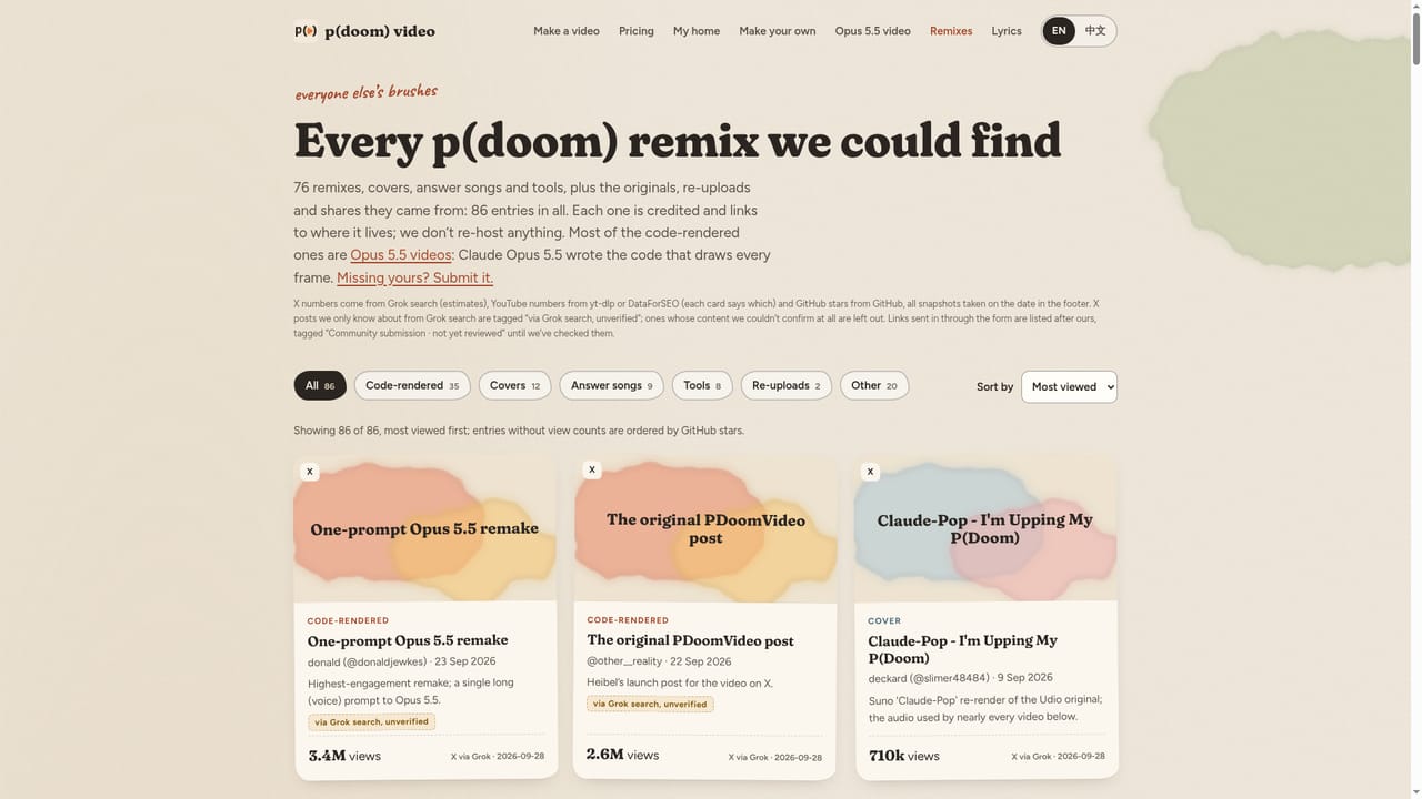 pdoomvideo — Explore remixes for ideas
