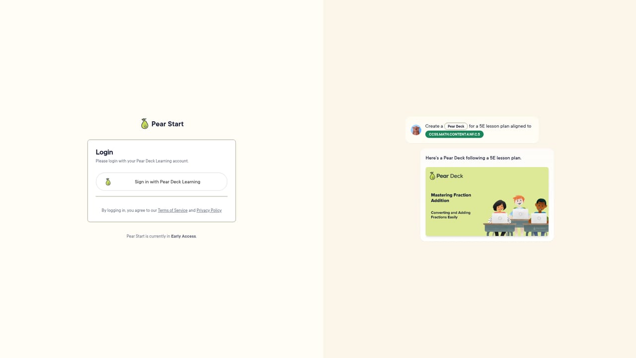 Pear Start — Sign in to Pear Start