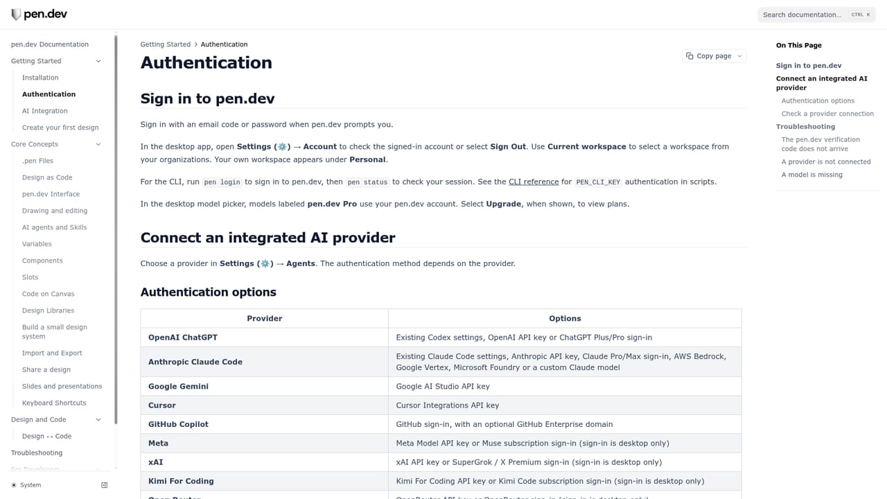 Pencil — Create your account and connect a model