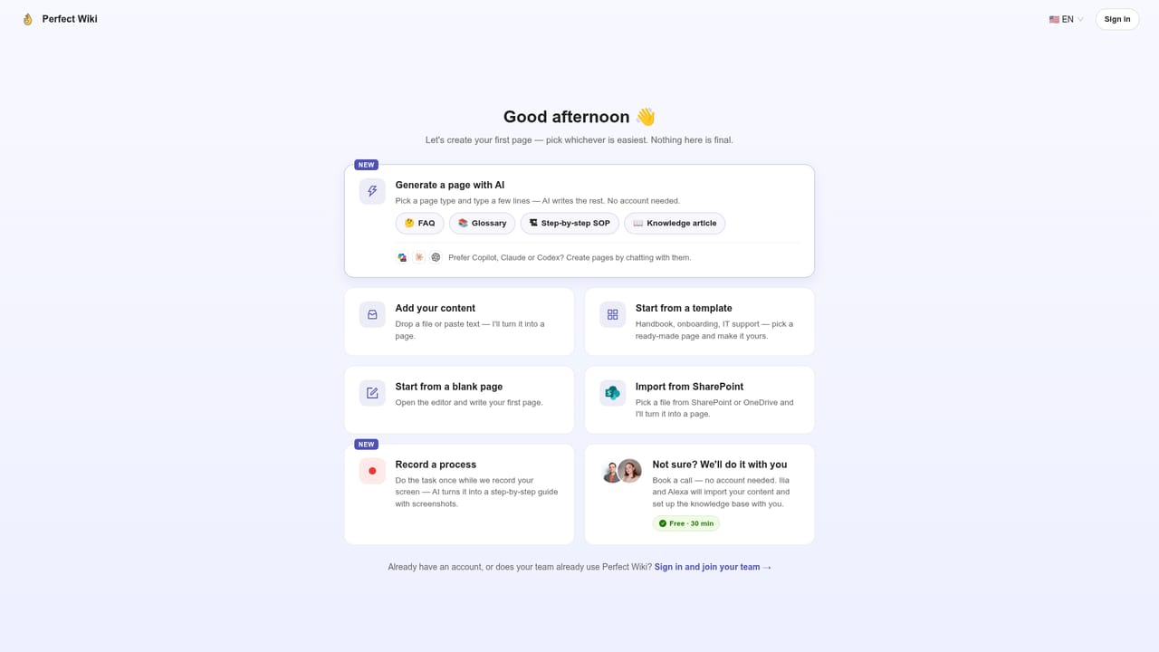 Perfect Wiki — Connect your existing content
