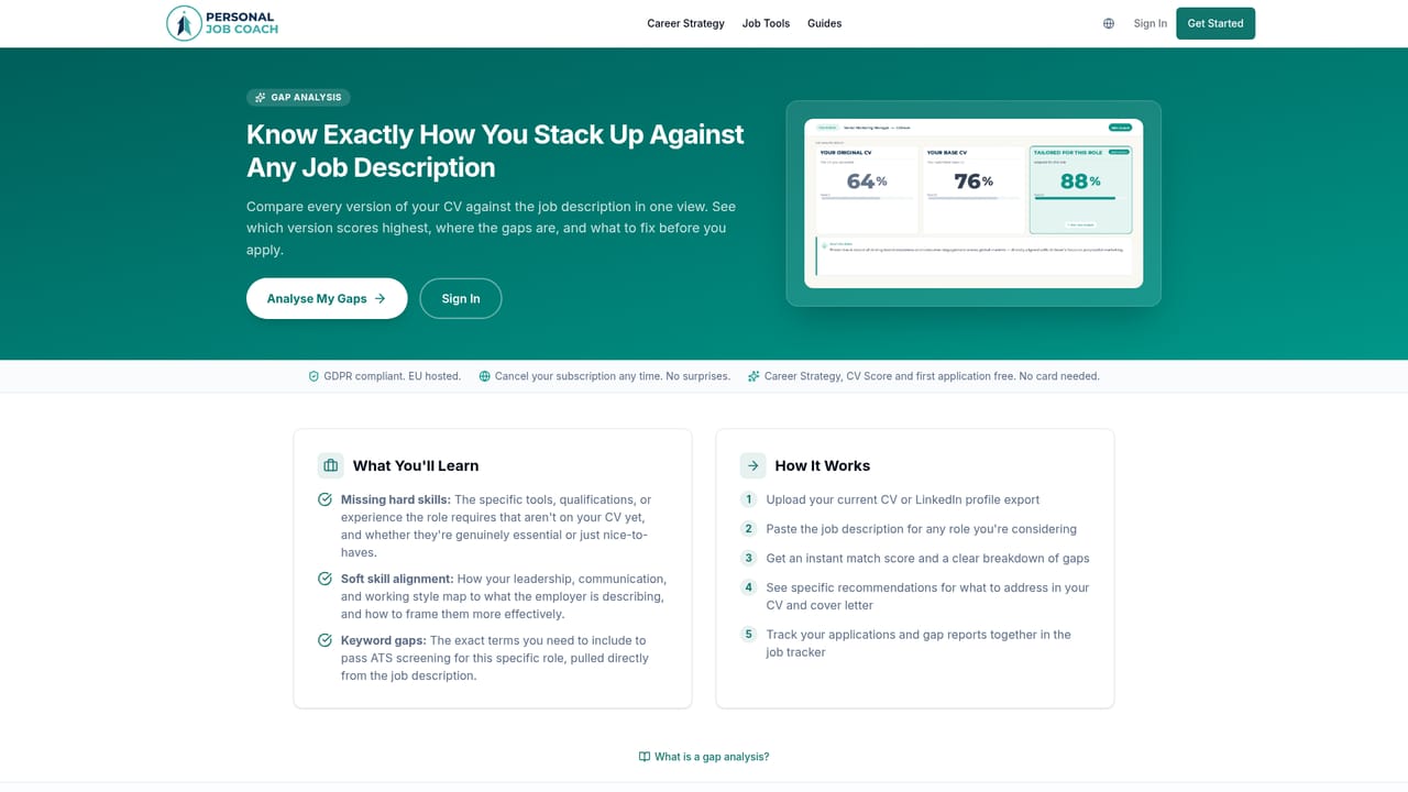 Personal Job Coach — Close gaps before you submit