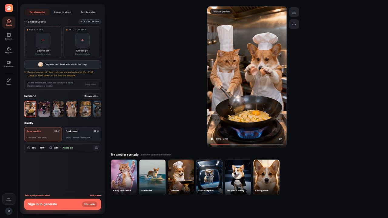 Pet.Video — Pick an effect from the library