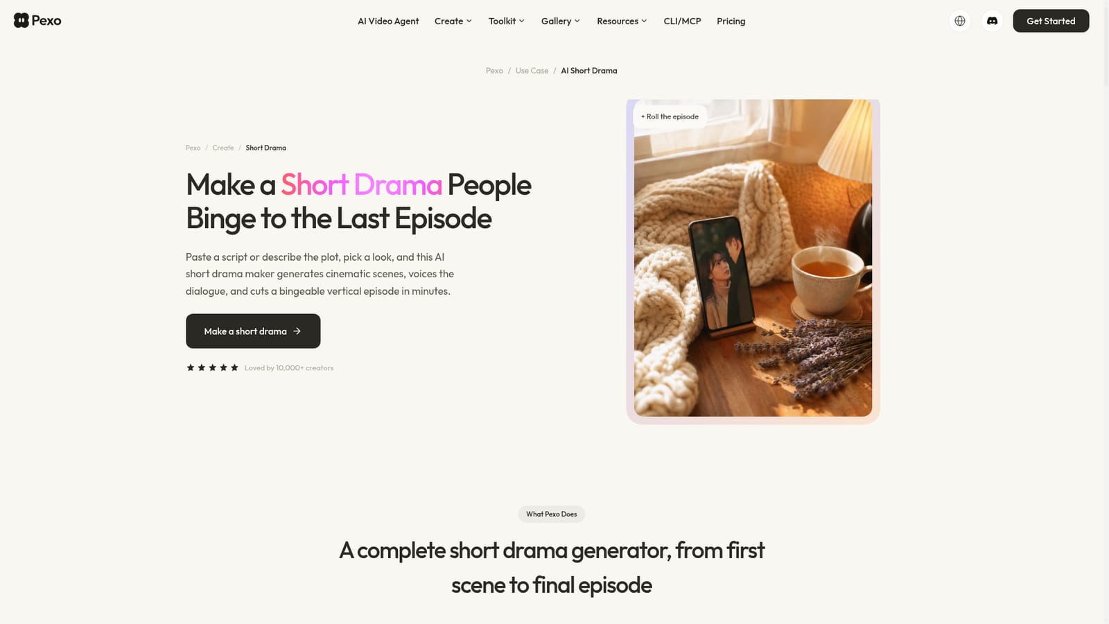 Pexo AI — Open the short drama maker