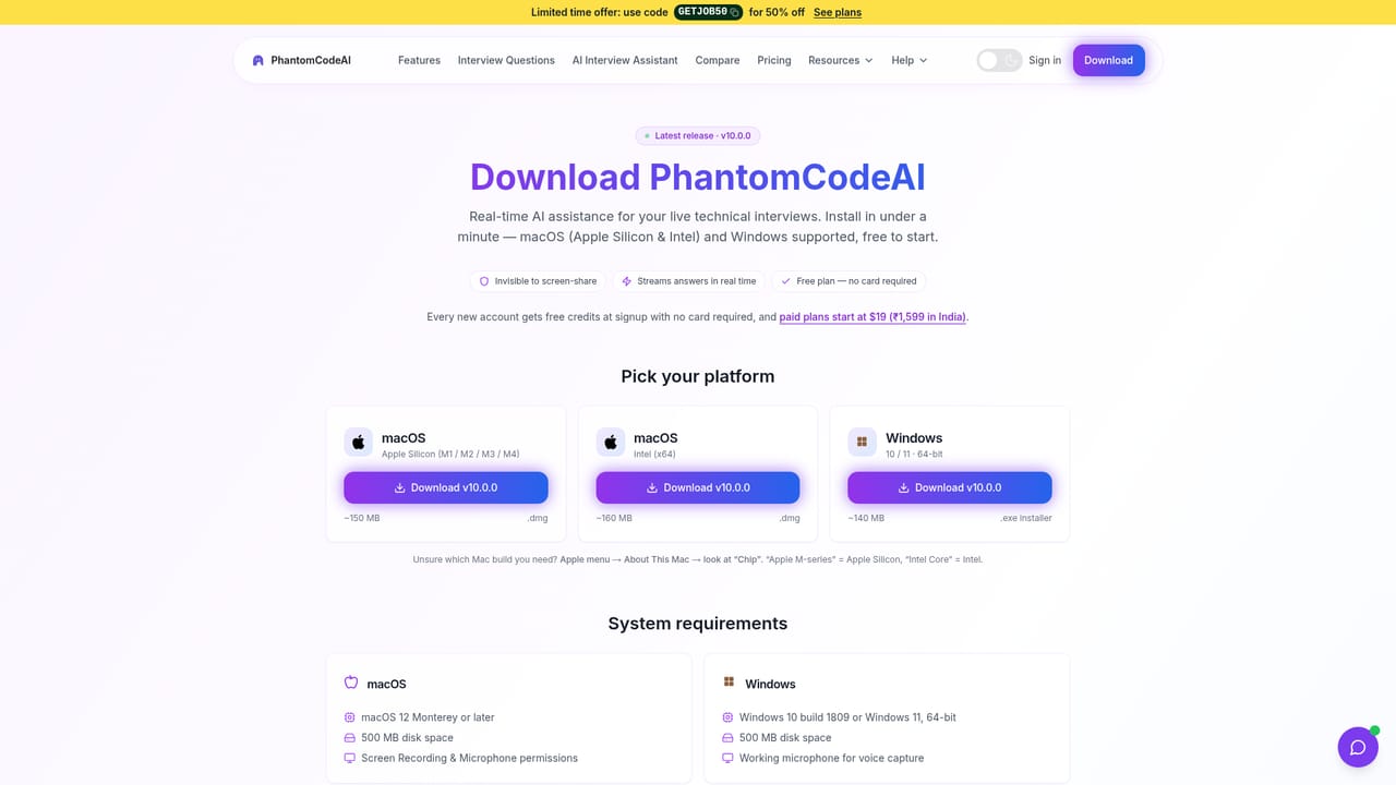 Phantom Code AI — Install the desktop app