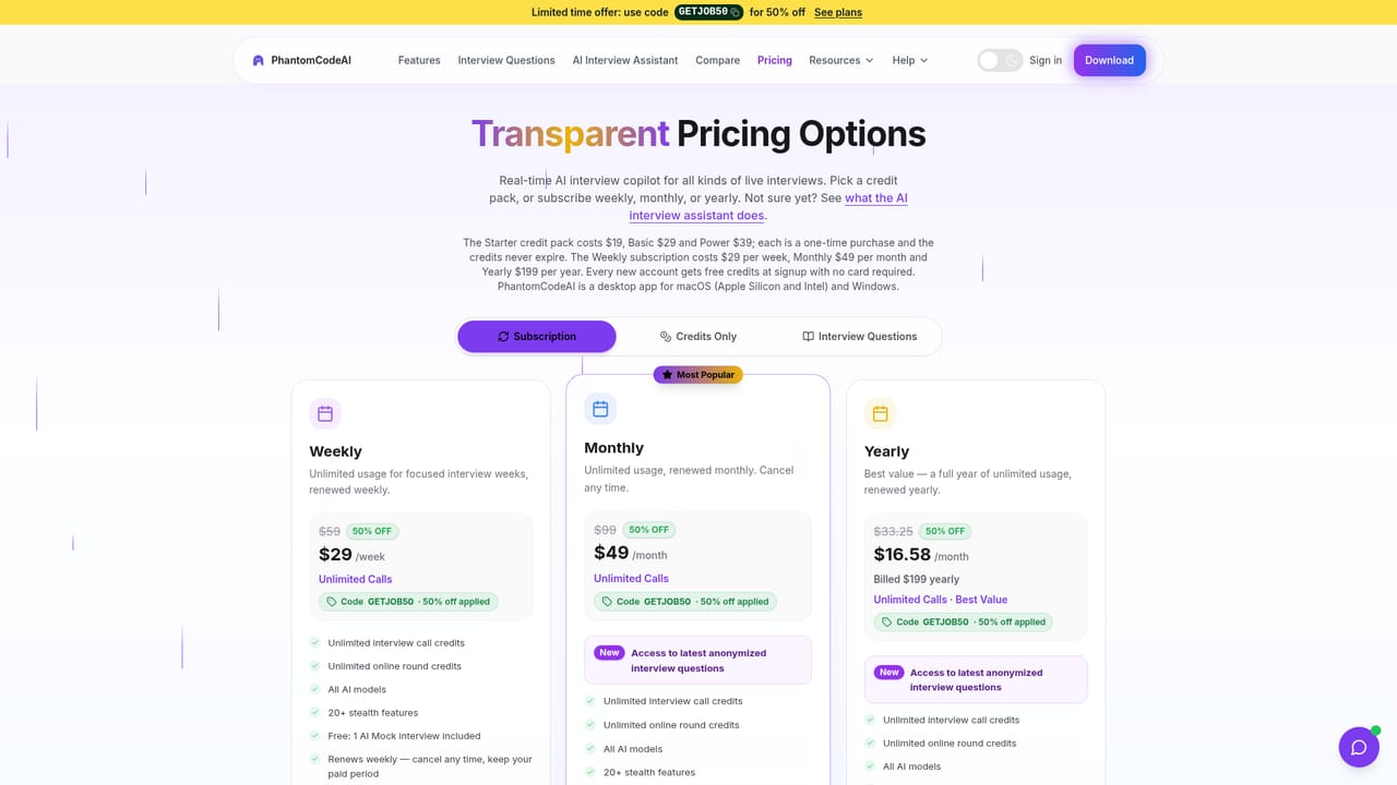 Phantom Code AI — Review pricing before the real round