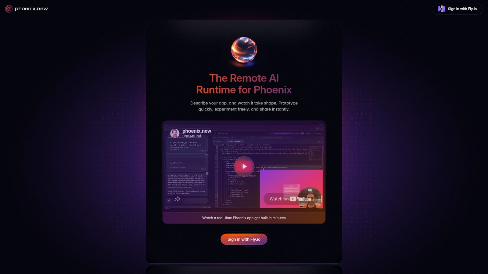 Phoenix.new — Read the homepage overview