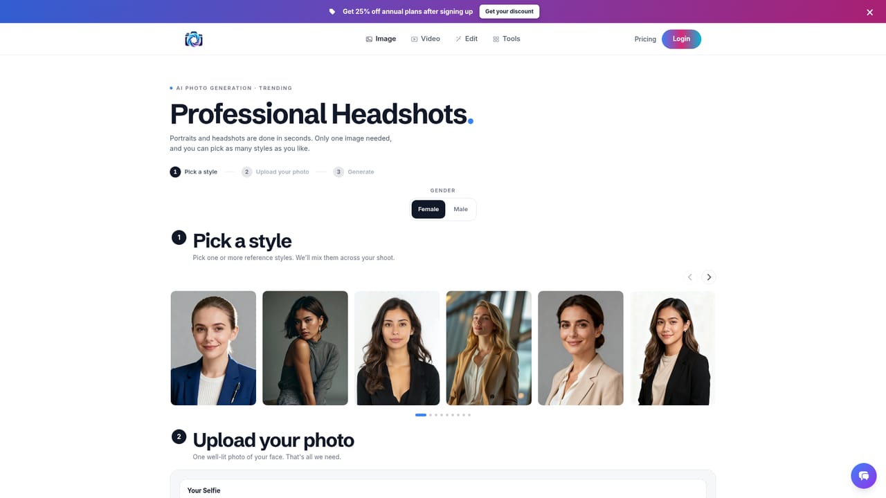 Photo AI Studio — Generate headshots