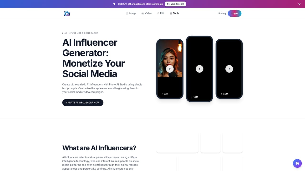 Photo AI Studio — Build a consistent influencer