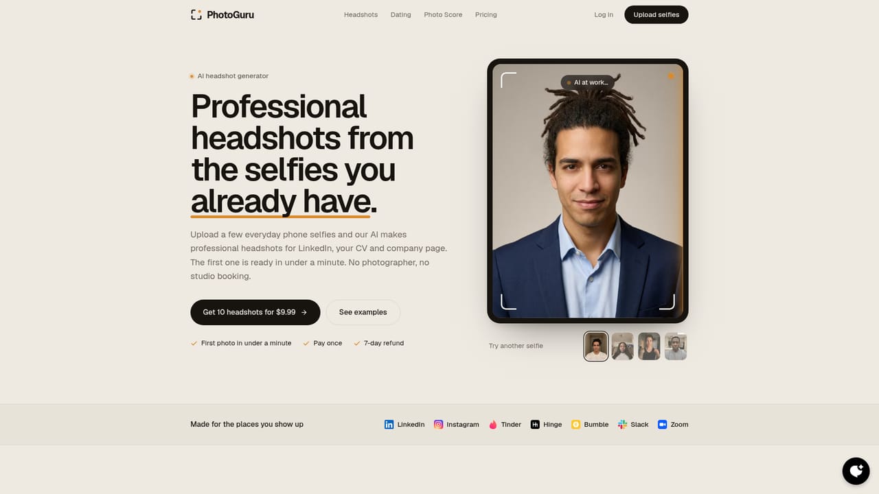 PhotoGuruAI — Upload a few phone selfies