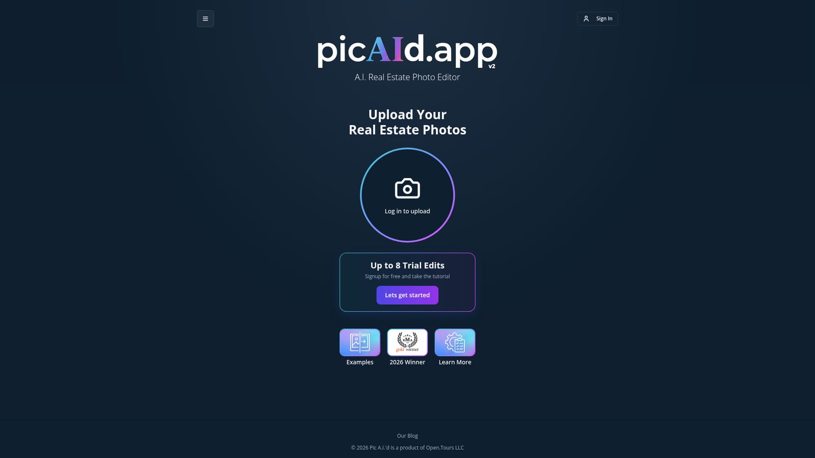 Pic A.I.'d — Open the site and log in