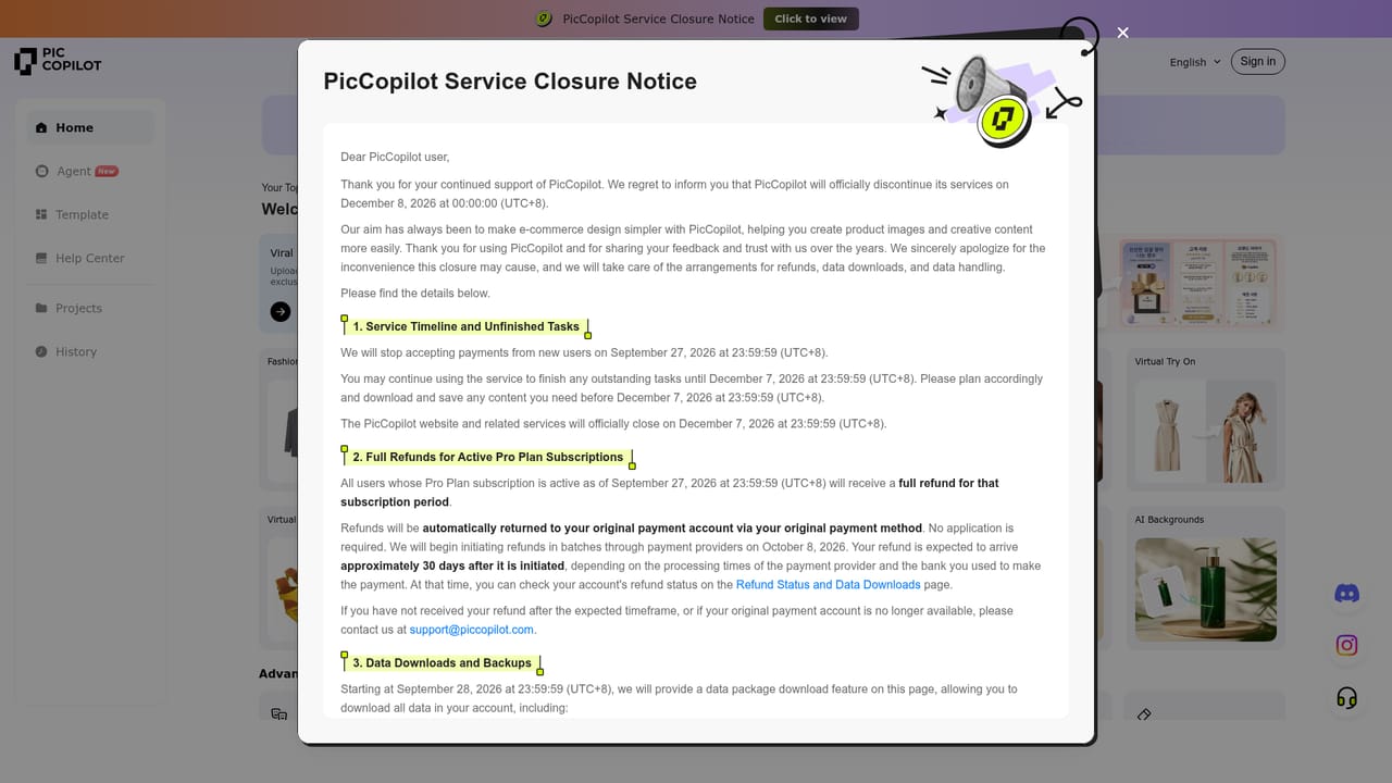 Pic Copilot — Open the creation workspace