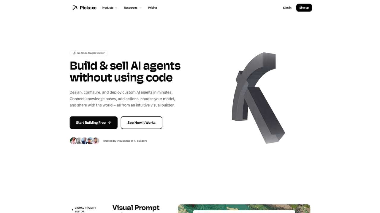 Pickaxe — Describe the agent you want