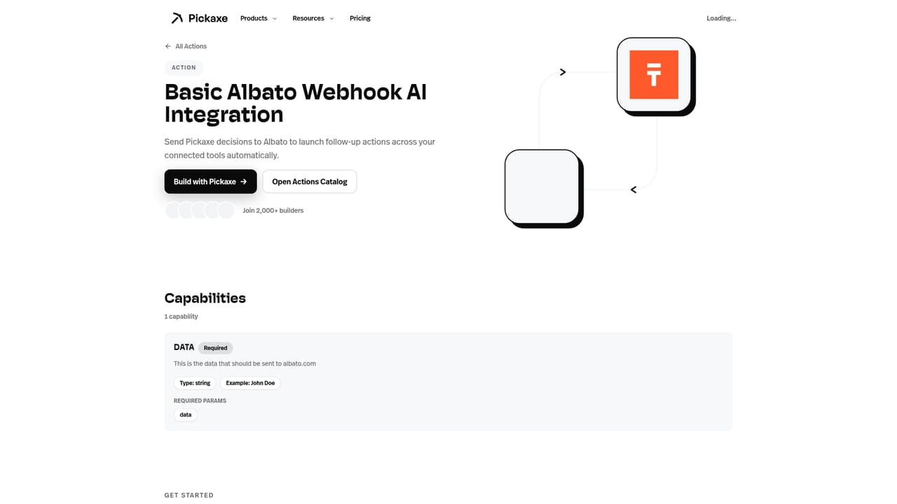 Pickaxe — Add knowledge and connect Actions
