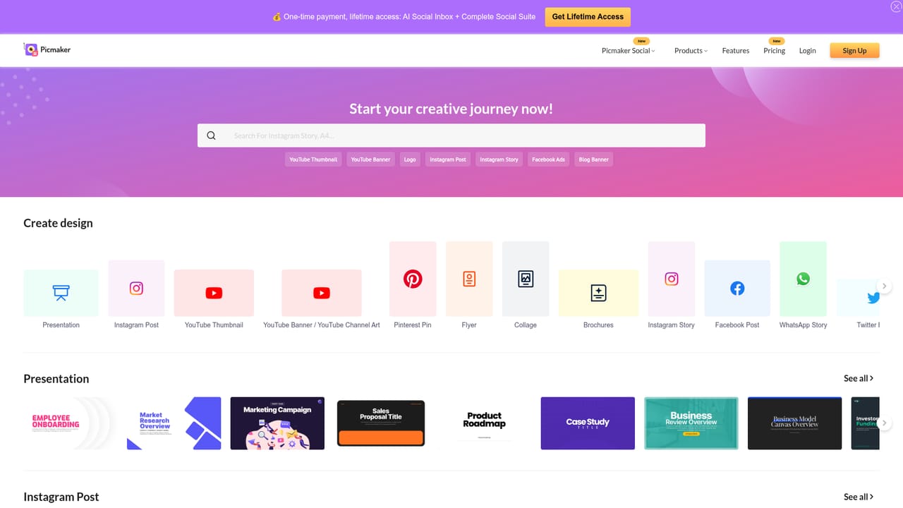 Picmaker — Design a post from a template