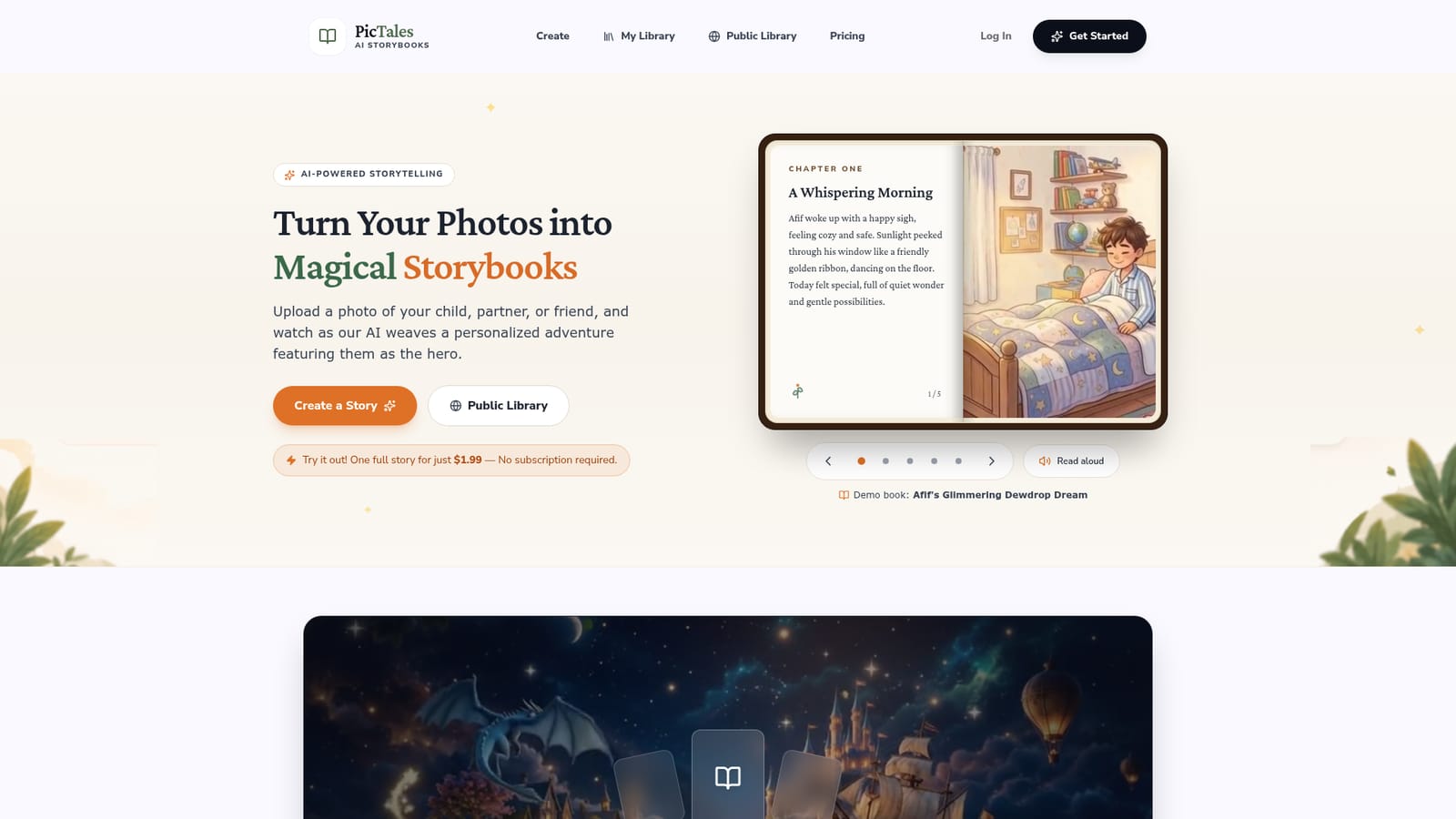 PicTales — Upload your character photo
