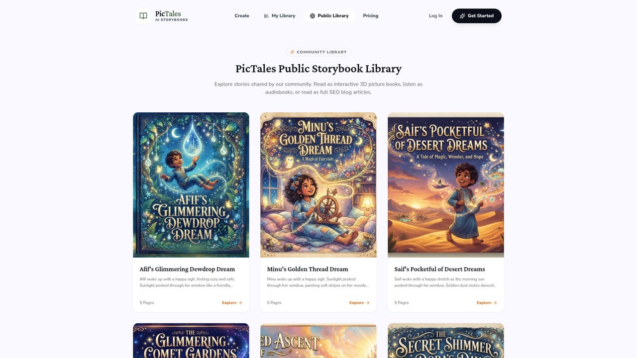 PicTales — Look at the public library first