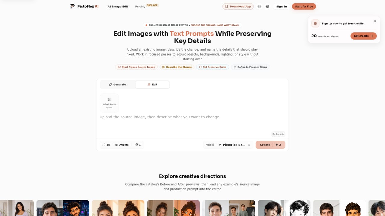 PictoFlex AI — Open the image generator