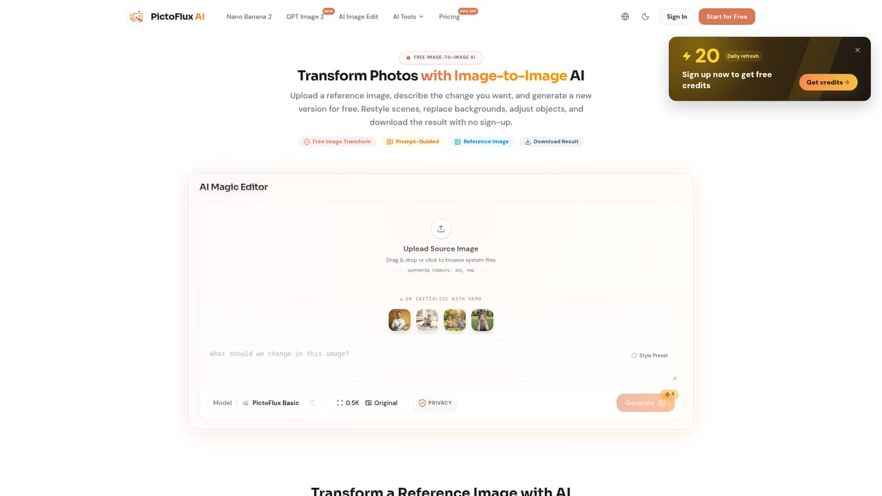 PictoFlux AI — Transform or expand the image further