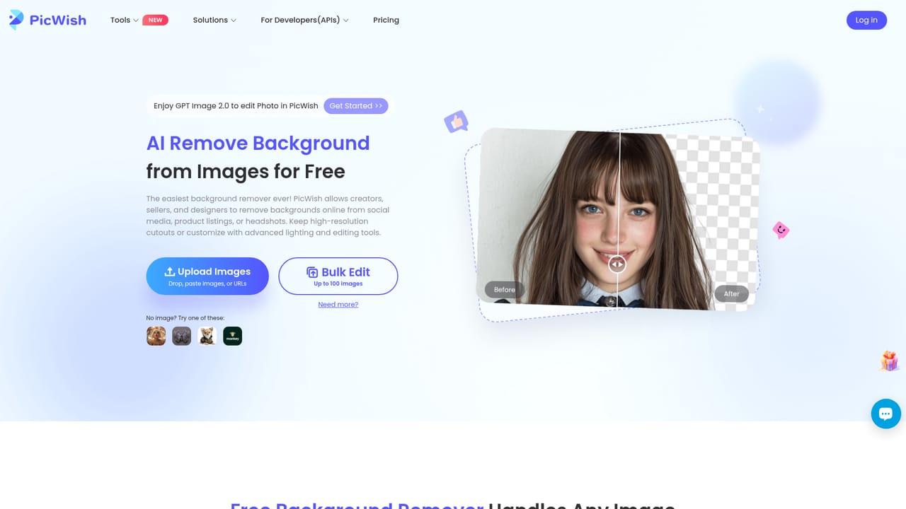 Picwish — Remove a background and refine the result