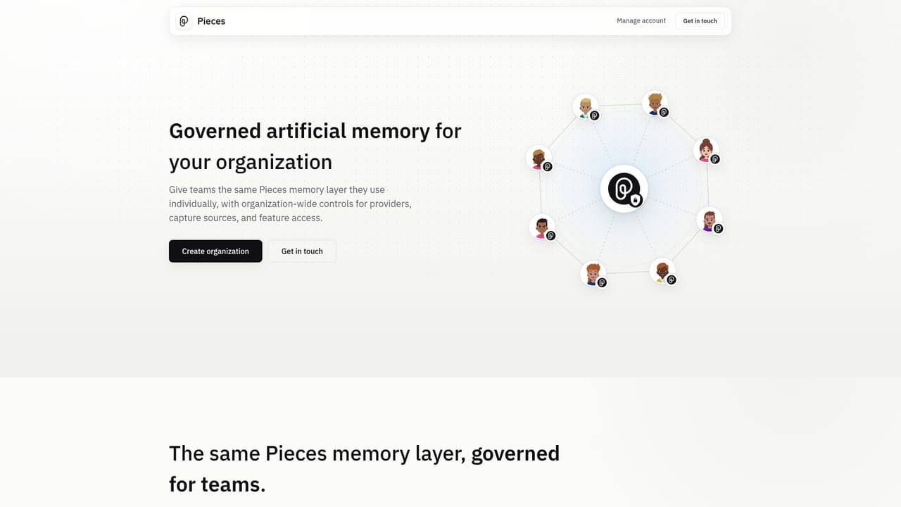Pieces.app — Review enterprise controls if rolling out to a team