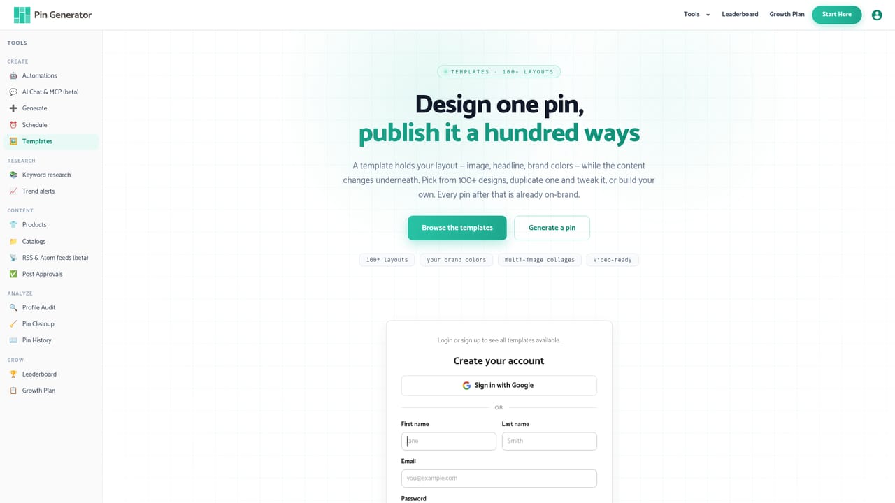 Pin Generator — Build your design profile