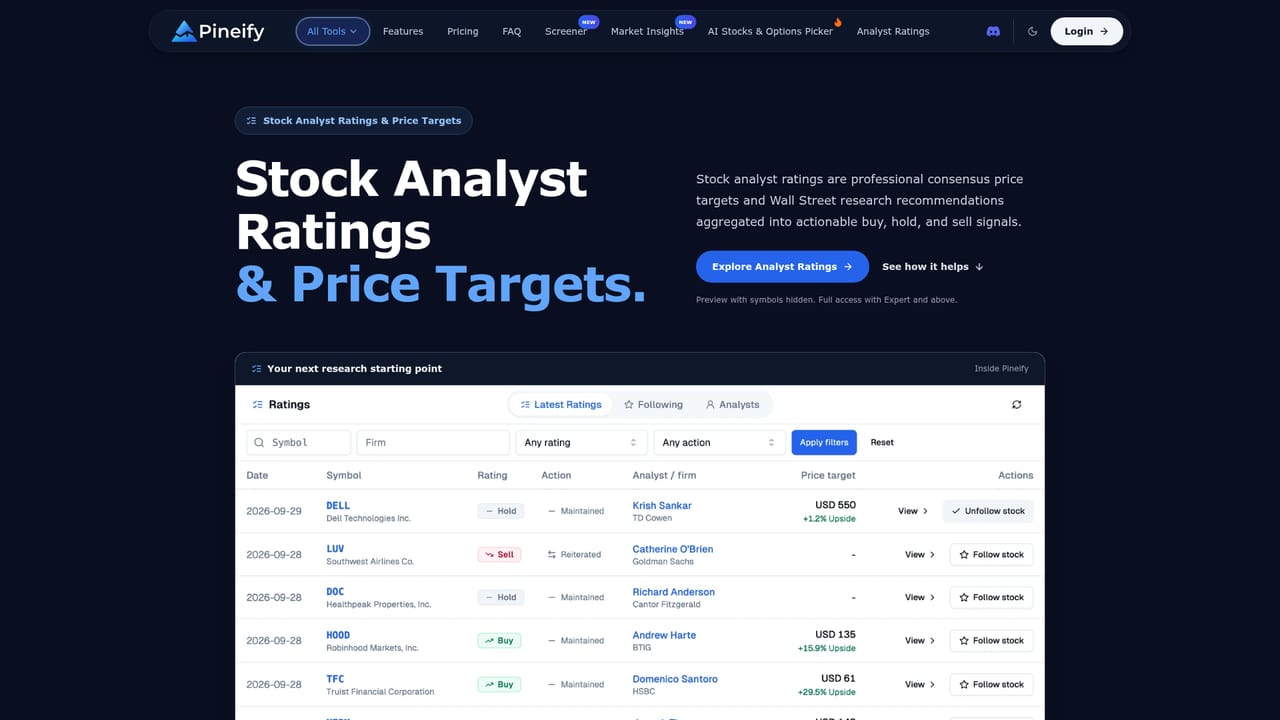 Pineify — Check scores and analyst views on a name