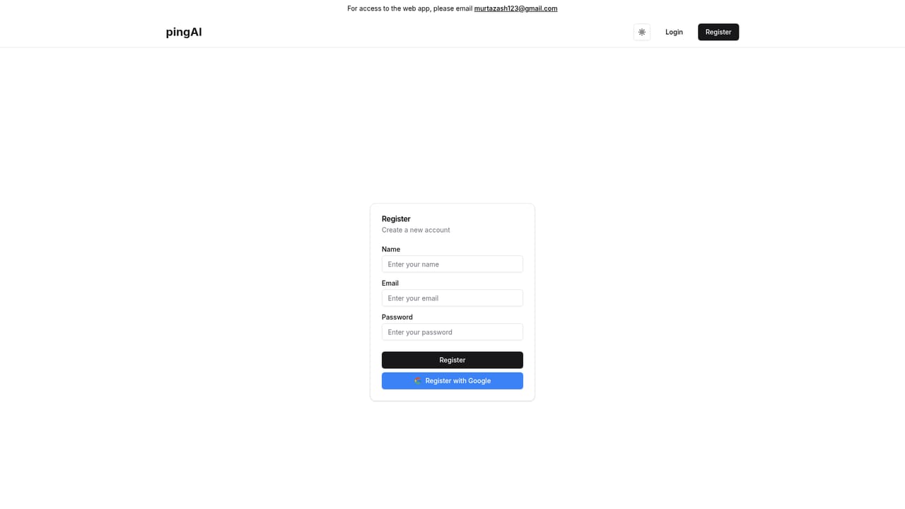 Pingg — Create your account