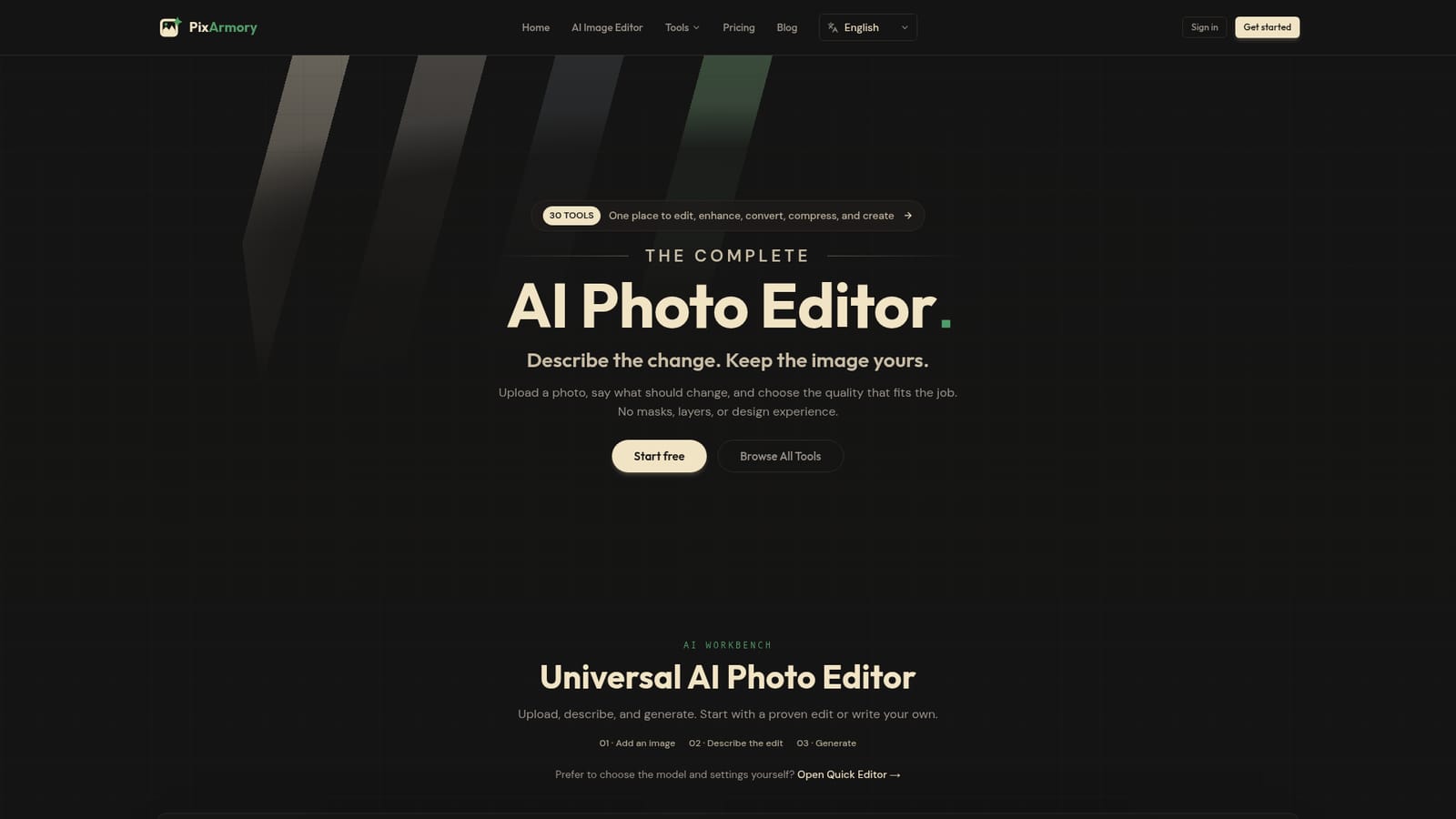 PixArmory — Open the AI editor and upload your source image