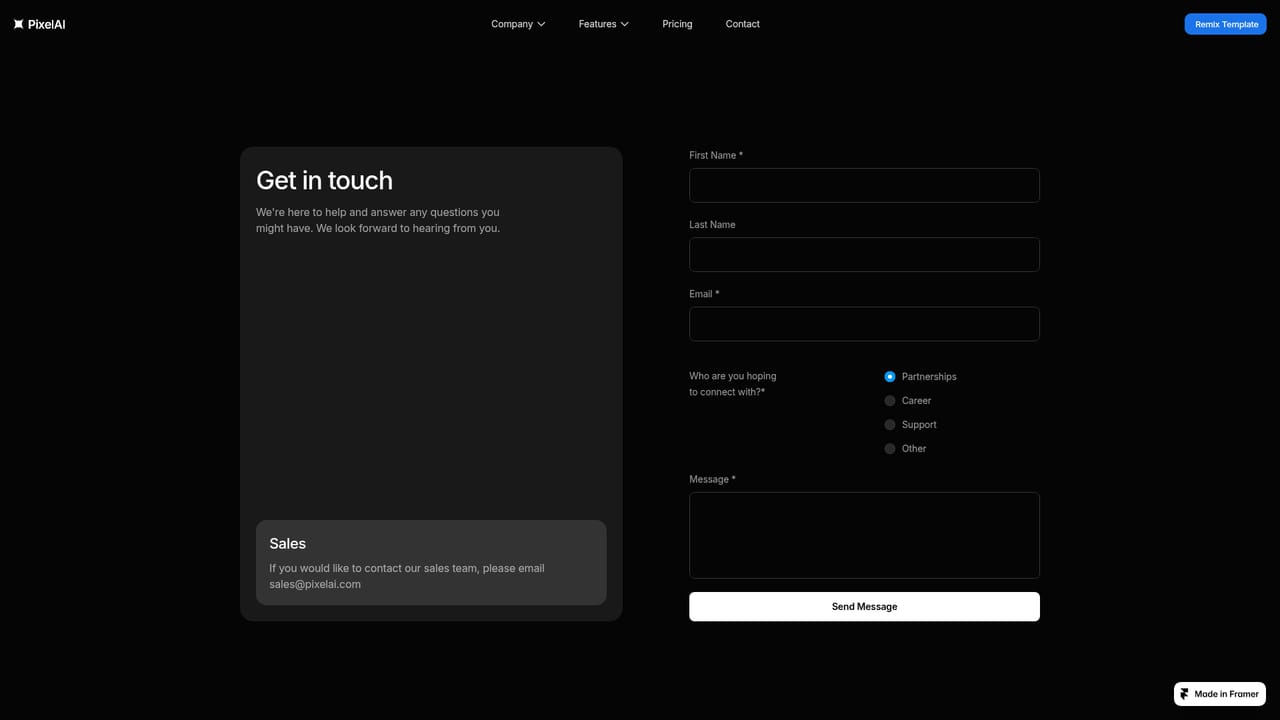 PixelAI — Start the free trial from the contact page