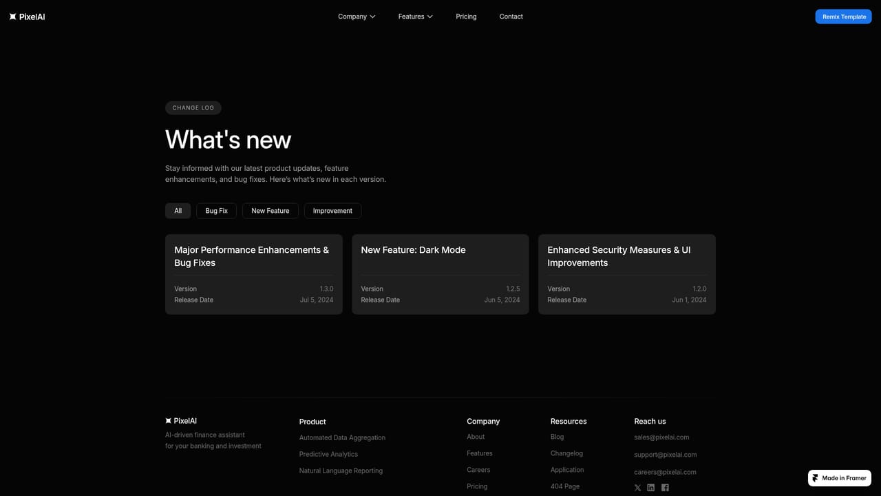 PixelAI — Track platform changes