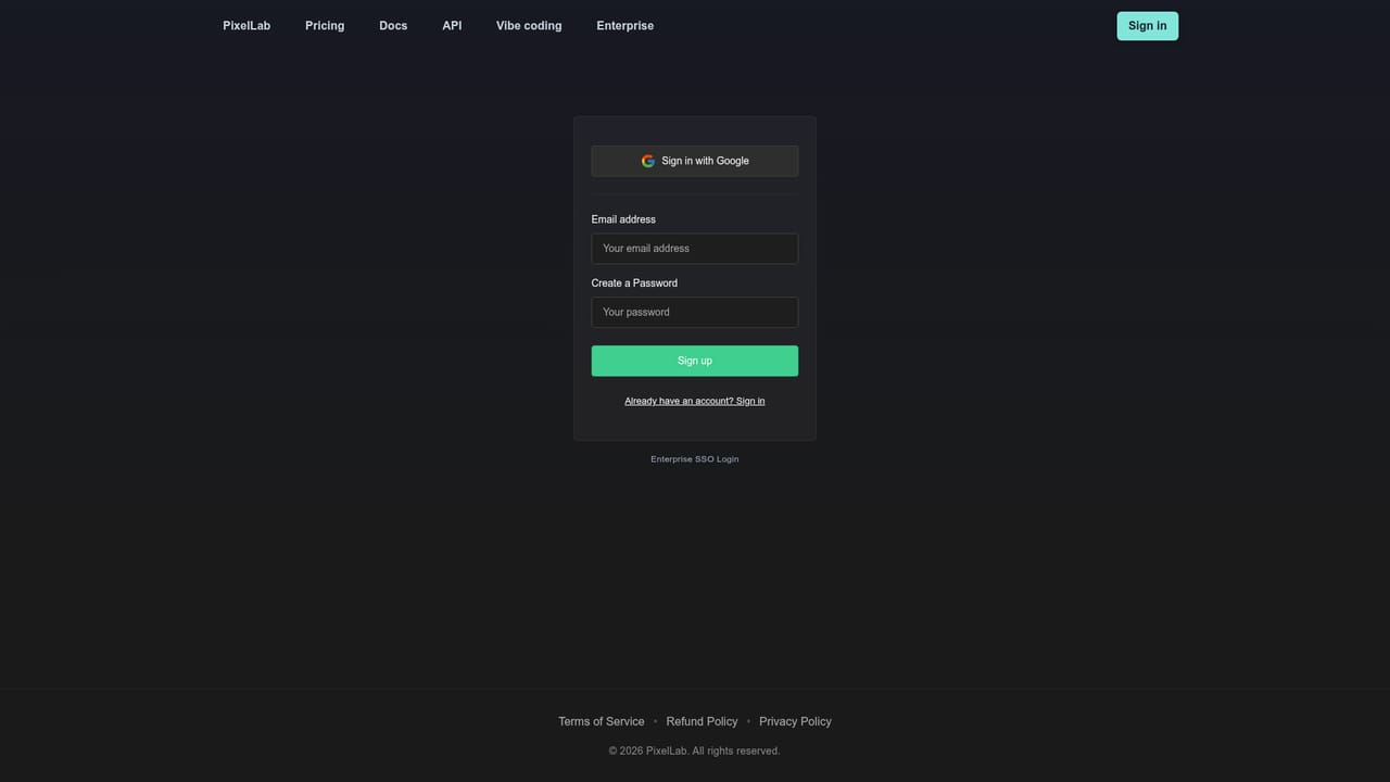 PixelLab — Create a free account