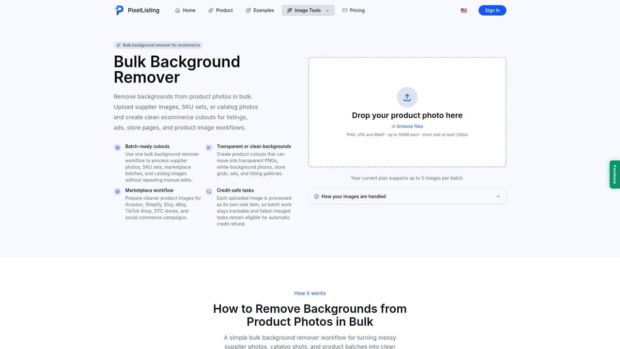 PixelListing — Fix backgrounds and ratios with the side tools
