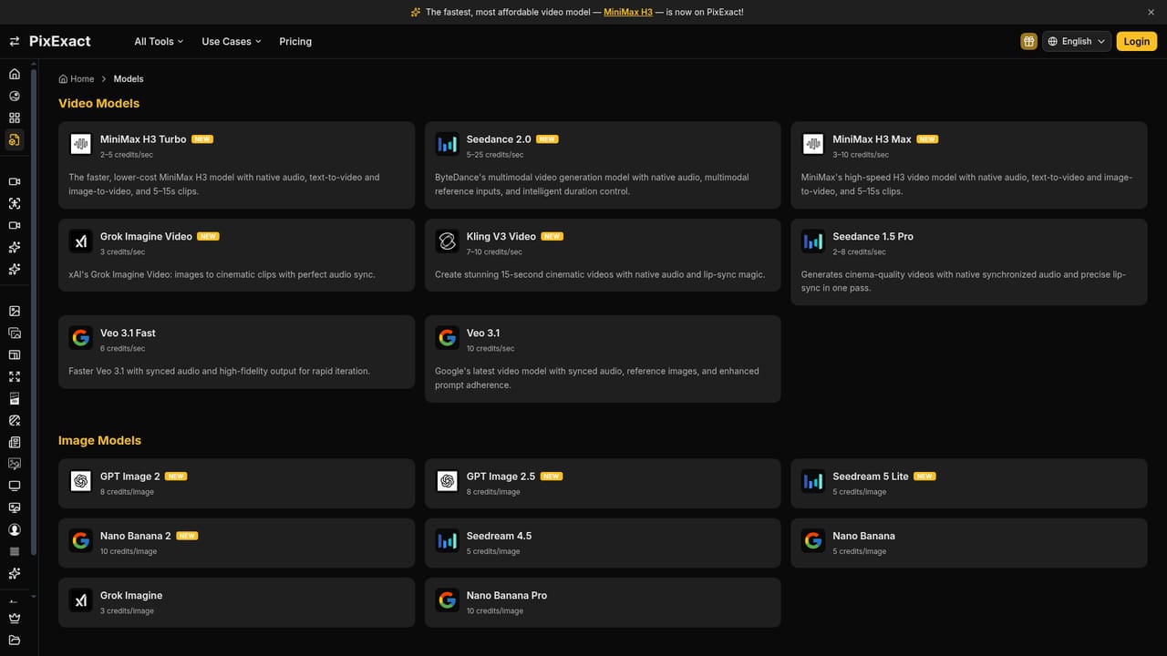 PixExact — Pick a model and write the prompt