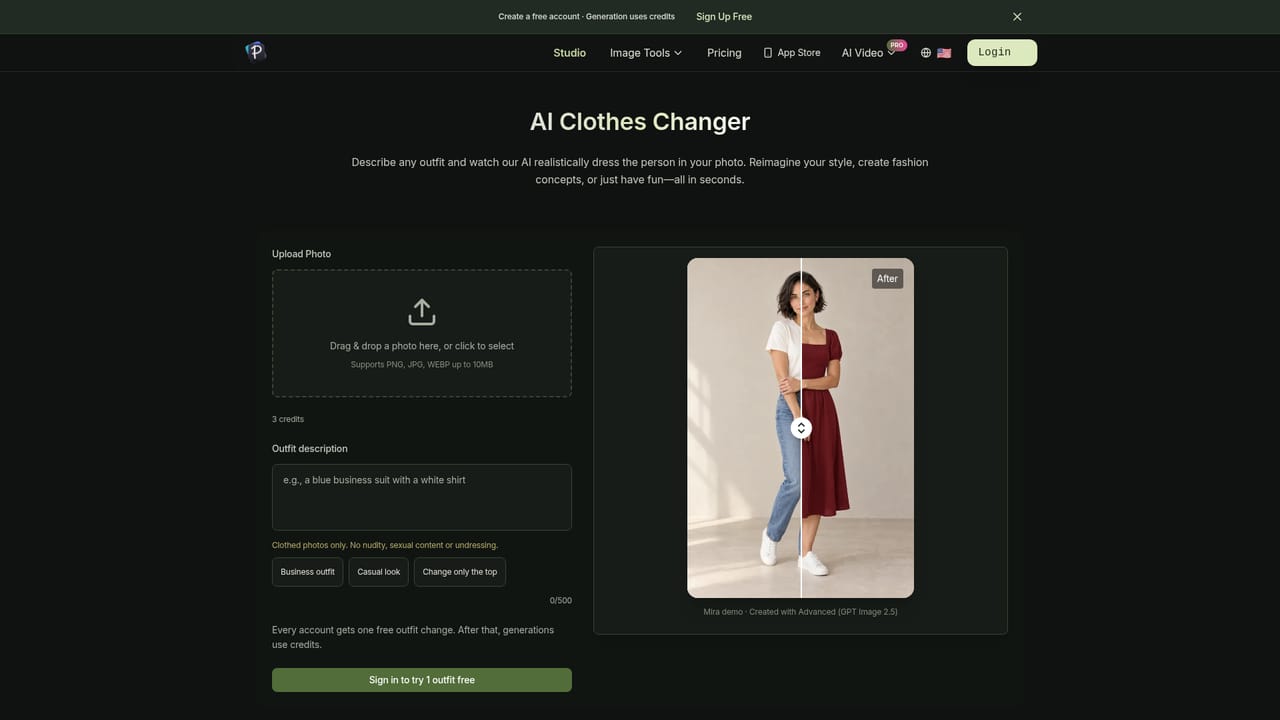 Pixfy AI — Upload a clear photo of one person