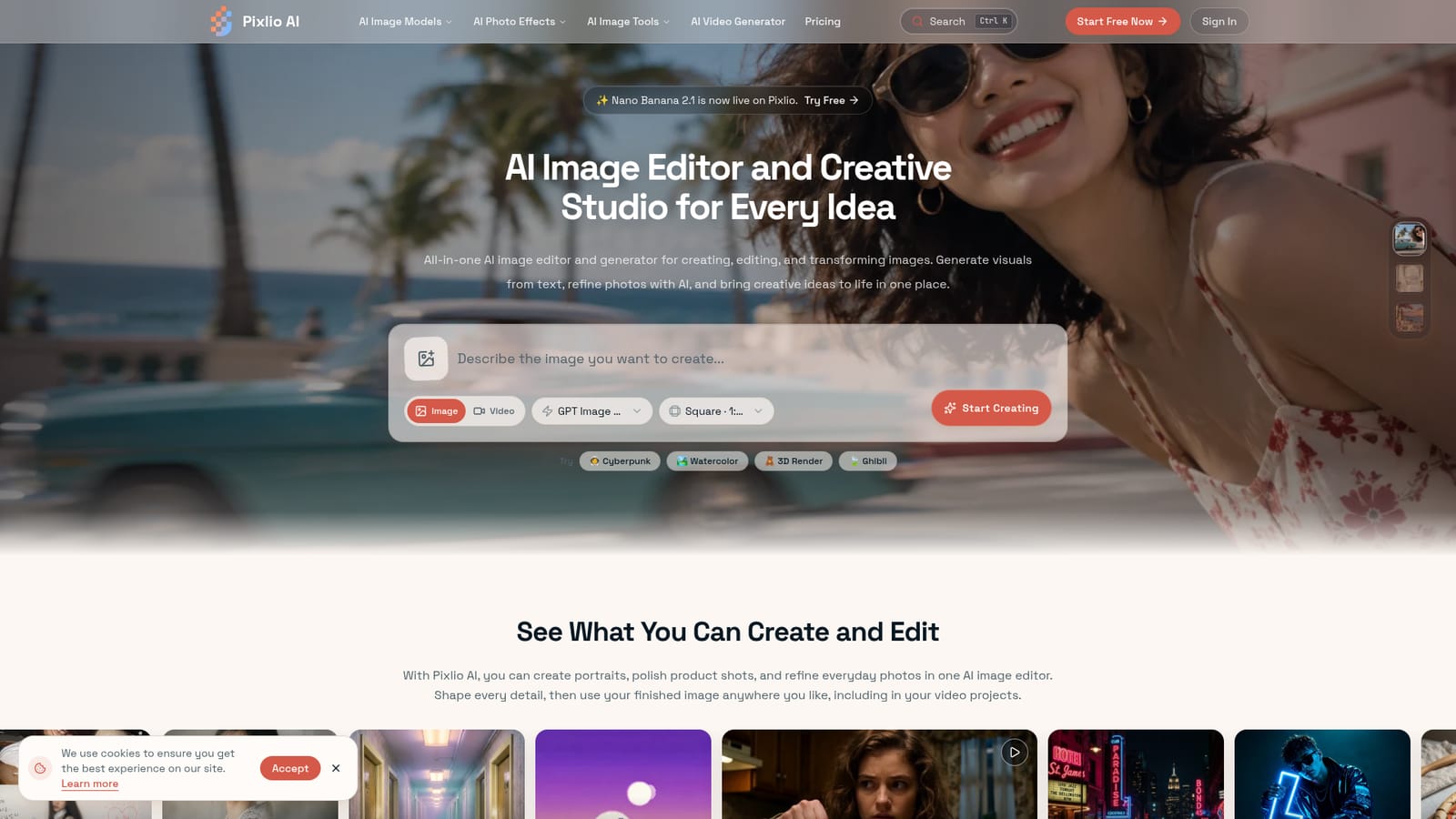 Pixlio AI — Create an account and claim free credits