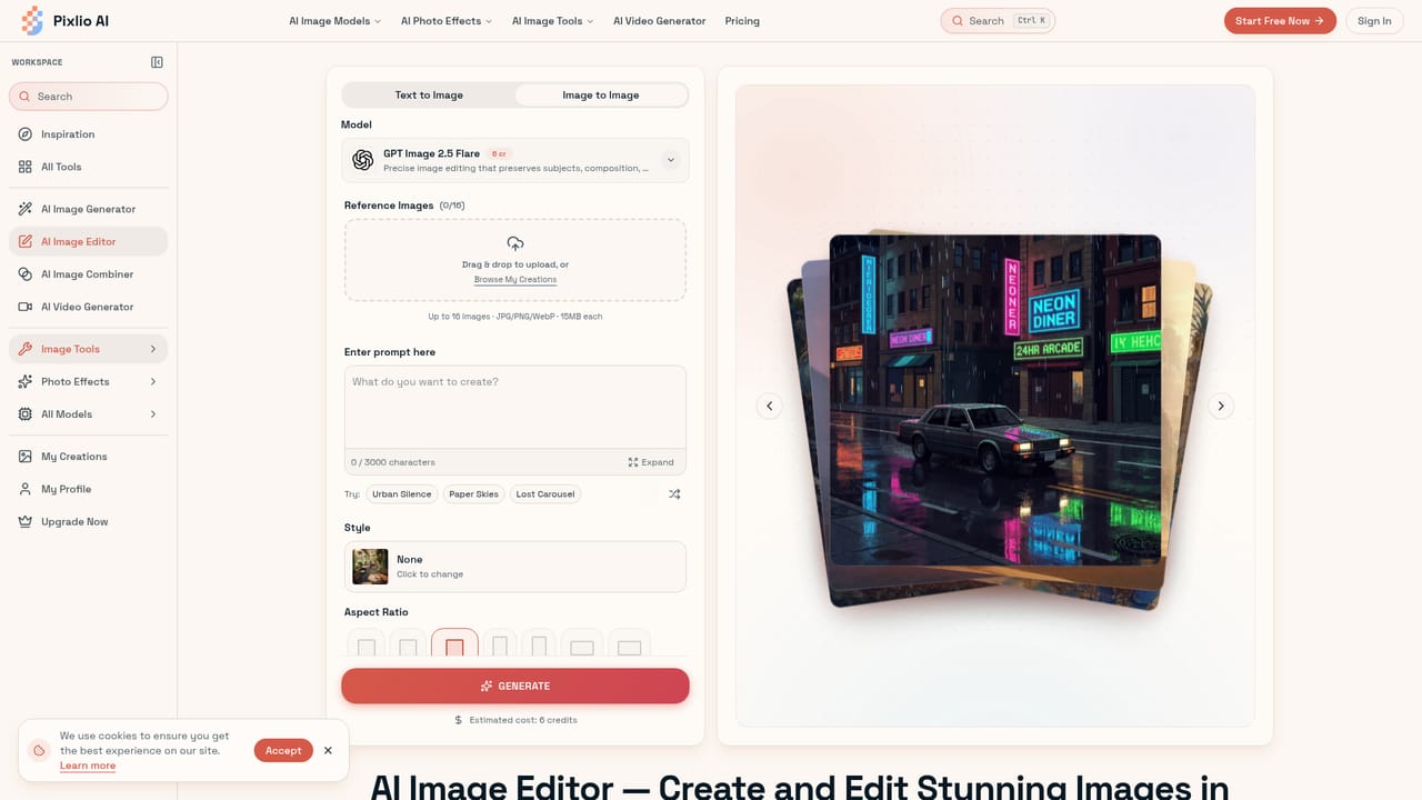 Pixlio AI — Upload a photo to edit