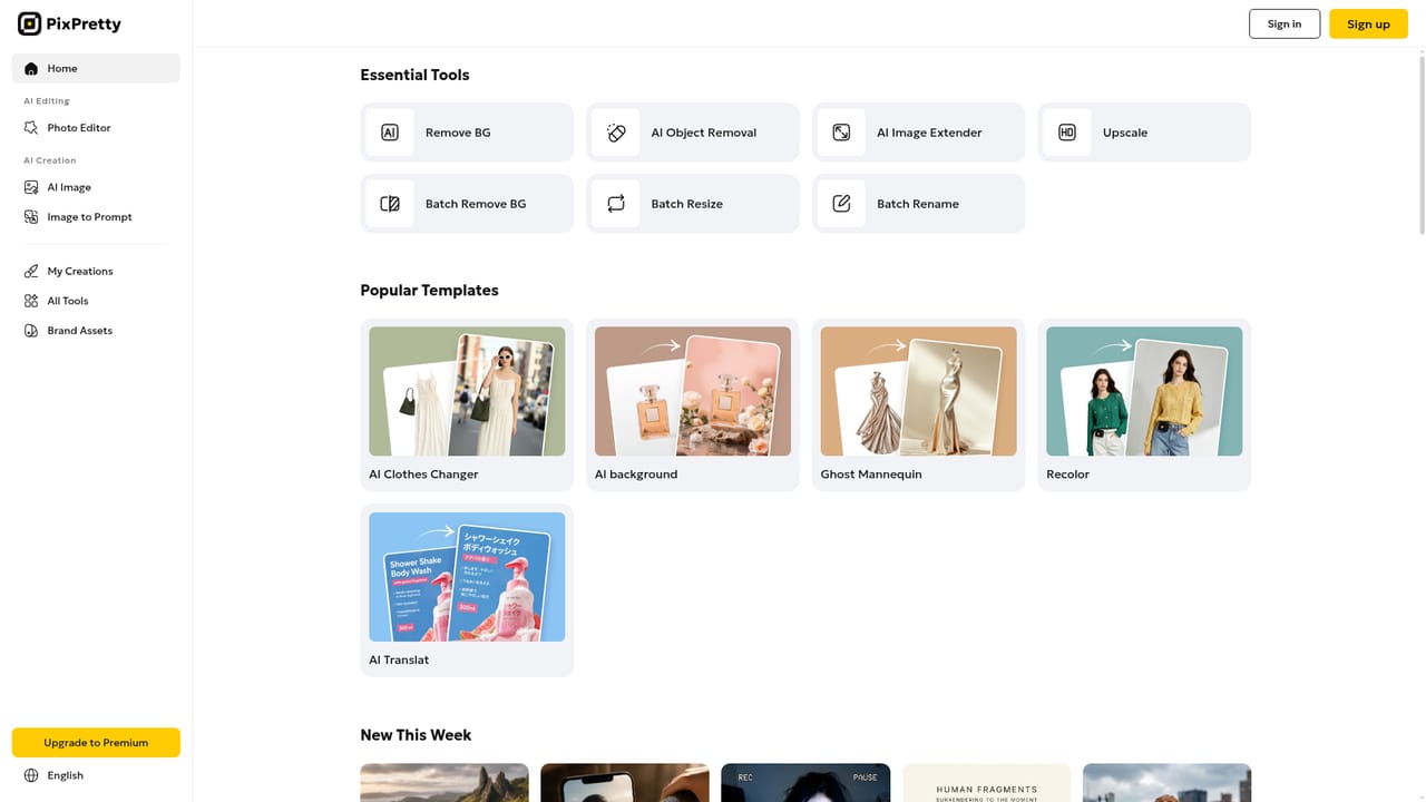 PixPretty AI — Open the editor