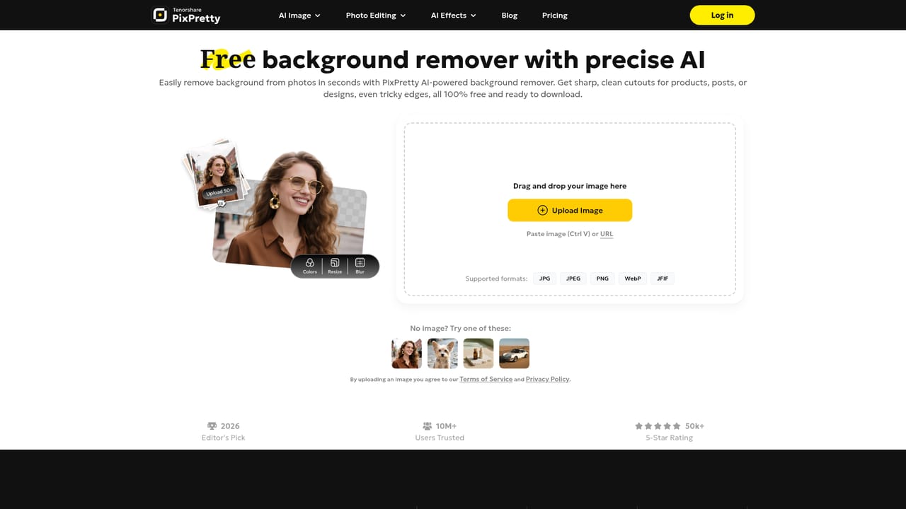 PixPretty AI — Upload a photo for background removal